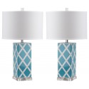 Safavieh Garden 27-inch H Lattice Table Lamp Set of 2 - Light Blue/Off-White (LIT4134B-SET2)