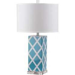 Safavieh Garden 27-inch H Lattice Table Lamp Set of 2 - Light Blue/Off-White (LIT4134B-SET2)