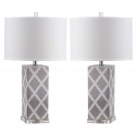 Safavieh Garden 27-inch H Lattice Table Lamp Set of 2 - Grey/Off-White (LIT4134C-SET2)