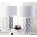 Safavieh Garden 27-inch H Lattice Table Lamp Set of 2 - Grey/Off-White (LIT4134C-SET2)