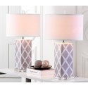 Safavieh Garden 27-inch H Lattice Table Lamp Set of 2 - Grey/Off-White (LIT4134C-SET2)