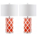 Safavieh Garden 27-inch H Lattice Table Lamp Set of 2 - Orange/Off-White (LIT4134D-SET2)