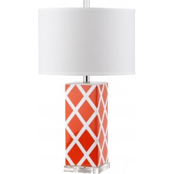 Safavieh Garden 27-inch H Lattice Table Lamp Set of 2 - Orange/Off-White (LIT4134D-SET2)