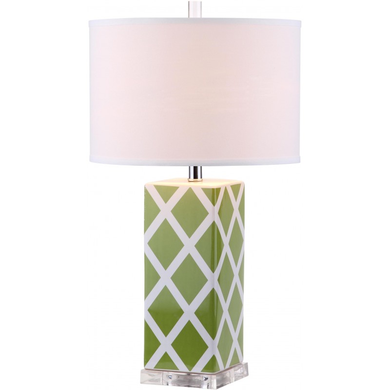 Safavieh Garden 27-inch H Lattice Table Lamp Set of 2 - Green/Off-White (LIT4134F-SET2)
