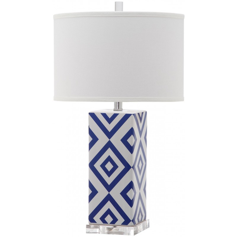 Safavieh Diamonds 27-inch H Table Lamp Set of 2 - Navy/Off-White (LIT4135A-SET2)