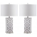 Safavieh Diamonds 27-inch H Table Lamp Set of 2 - Grey/Off-White (LIT4135C-SET2)