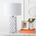 Safavieh Diamonds 27-inch H Table Lamp Set of 2 - Grey/Off-White (LIT4135C-SET2)