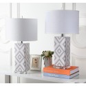 Safavieh Diamonds 27-inch H Table Lamp Set of 2 - Grey/Off-White (LIT4135C-SET2)