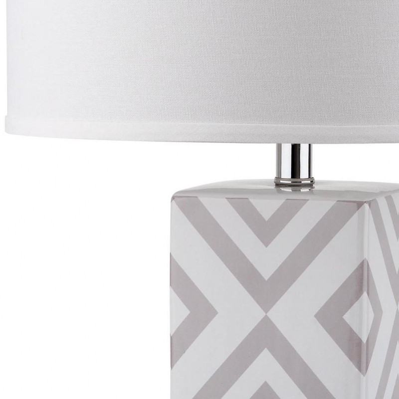 Safavieh Diamonds 27-inch H Table Lamp Set of 2 - Grey/Off-White (LIT4135C-SET2)