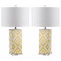 Safavieh Diamonds 27-inch H Table Lamp Set of 2 - Yellow/Off-White (LIT4135G-SET2)