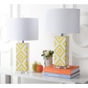 Safavieh Diamonds 27-inch H Table Lamp Set of 2 - Yellow/Off-White (LIT4135G-SET2)