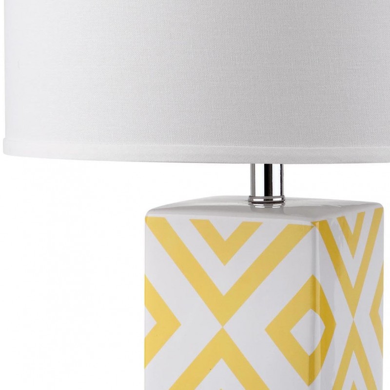 Safavieh Diamonds 27-inch H Table Lamp Set of 2 - Yellow/Off-White (LIT4135G-SET2)