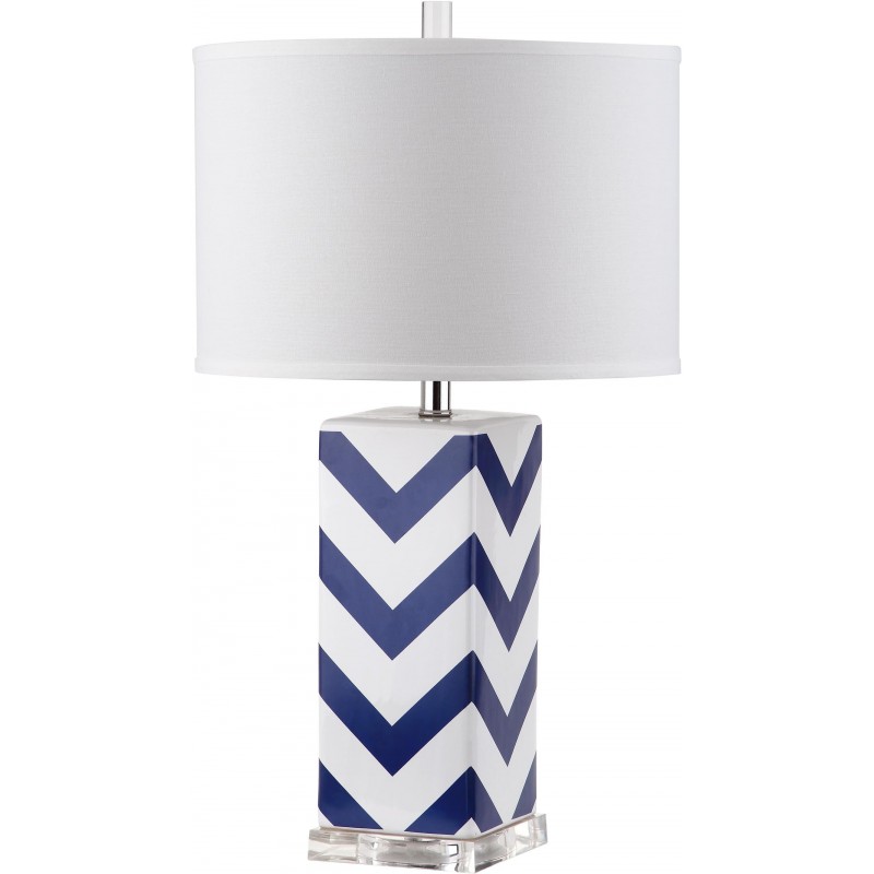 Safavieh Chevron 27-inch H Stripe Table Lamp Set of 2 - Navy/Off-White (LIT4136A-SET2)