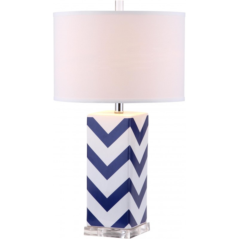 Safavieh Chevron 27-inch H Stripe Table Lamp Set of 2 - Navy/Off-White (LIT4136A-SET2)