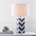 Safavieh Chevron 27-inch H Stripe Table Lamp Set of 2 - Navy/Off-White (LIT4136A-SET2)