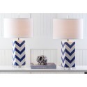 Safavieh Chevron 27-inch H Stripe Table Lamp Set of 2 - Navy/Off-White (LIT4136A-SET2)