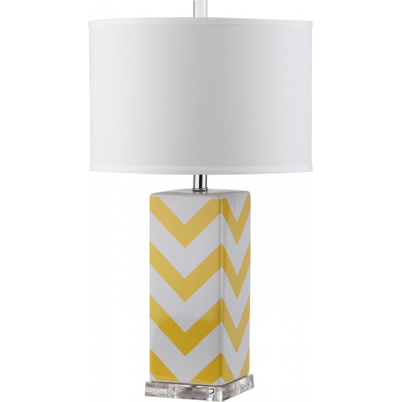Safavieh Chevron 27-inch H Stripe Table Lamp Set of 2 - Yellow/Off-White (LIT4136G-SET2)