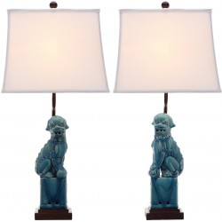 Safavieh Foo 28.5-inch H Dog Table Lamp - Blue/Off-White - Set Of 2 (LIT4137A-SET2)
