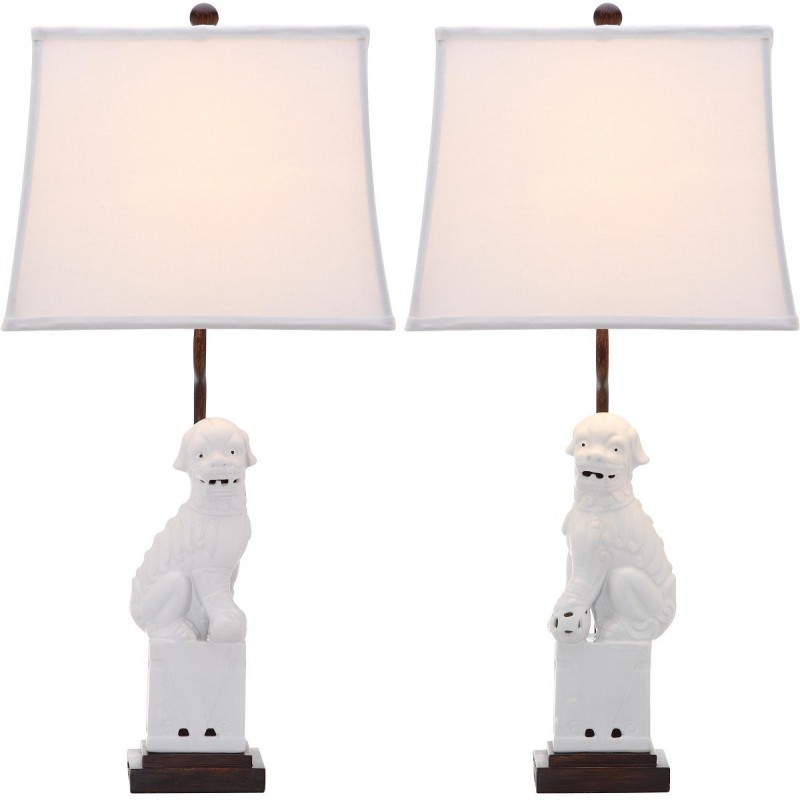 Safavieh Foo 28.5-inch H Dog Table Lamp - Set Of 2 - White/Off-White (LIT4137B-SET2)