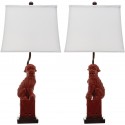 Safavieh Foo 28.5-inch H Dog Table Lamp - Set Of 2 - Red/Off-White (LIT4137D-SET2)