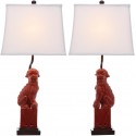 Safavieh Foo 28.5-inch H Dog Table Lamp - Set Of 2 - Red/Off-White (LIT4137D-SET2)