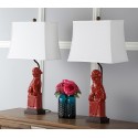 Safavieh Foo 28.5-inch H Dog Table Lamp - Set Of 2 - Red/Off-White (LIT4137D-SET2)