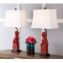 Safavieh Foo 28.5-inch H Dog Table Lamp - Set Of 2 - Red/Off-White (LIT4137D-SET2)