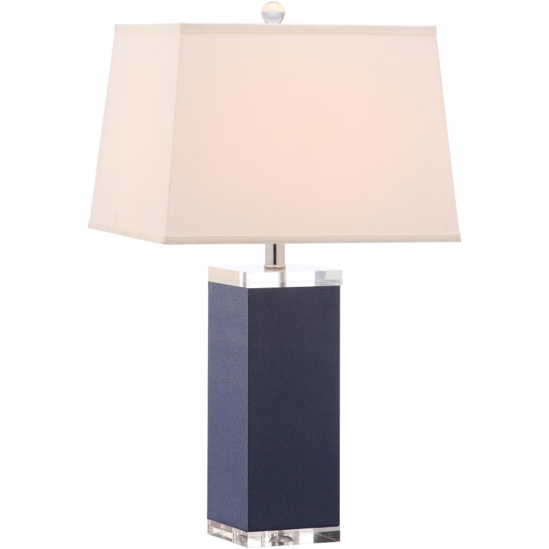 Safavieh Deco 27-inch H Leather Table Lamp Set of 2- Navy/Off-White (LIT4143A-SET2)