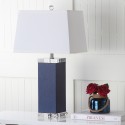 Safavieh Deco 27-inch H Leather Table Lamp Set of 2- Navy/Off-White (LIT4143A-SET2)