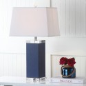Safavieh Deco 27-inch H Leather Table Lamp Set of 2- Navy/Off-White (LIT4143A-SET2)