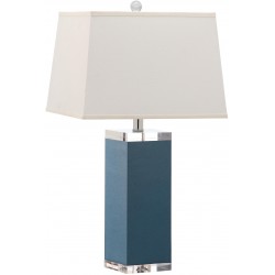 Safavieh Deco 27-inch H Leather Table Lamp Set of 2 - Light Blue/Off-White (LIT4143B-SET2)