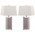 Safavieh Deco 27-inch H Leather Table Lamp Set of 2 - Grey/Off-White (LIT4143C-SET2)