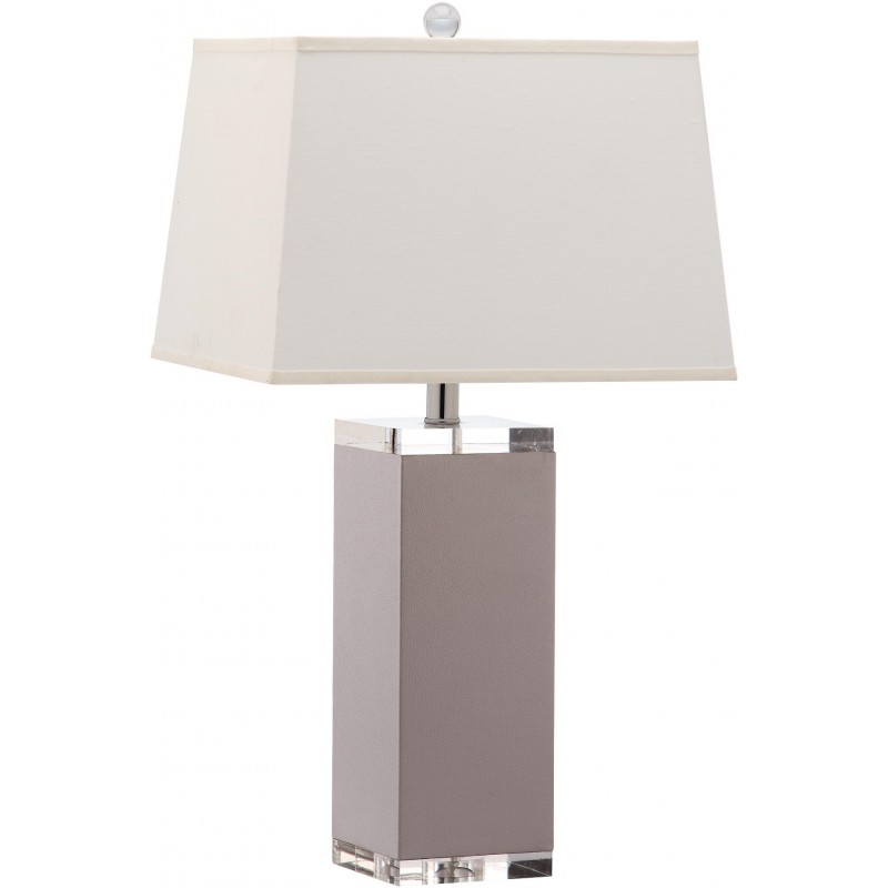 Safavieh Deco 27-inch H Leather Table Lamp Set of 2 - Grey/Off-White (LIT4143C-SET2)