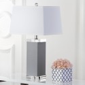 Safavieh Deco 27-inch H Leather Table Lamp Set of 2 - Grey/Off-White (LIT4143C-SET2)