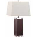 Safavieh Deco 27-inch H Leather Table Lamp Set of 2 - Brown/Off-White (LIT4143D-SET2)