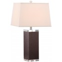 Safavieh Deco 27-inch H Leather Table Lamp Set of 2 - Brown/Off-White (LIT4143D-SET2)