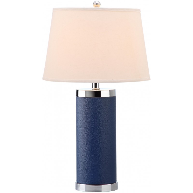 Safavieh Leather 25-inch H Column Table Lamp - Set of 2 - Navy (LIT4144A-SET2)
