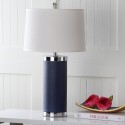 Safavieh Leather 25-inch H Column Table Lamp - Set of 2 - Navy (LIT4144A-SET2)