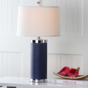 Safavieh Leather 25-inch H Column Table Lamp - Set of 2 - Navy (LIT4144A-SET2)