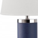 Safavieh Leather 25-inch H Column Table Lamp - Set of 2 - Navy (LIT4144A-SET2)