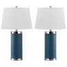Safavieh Leather 25-inch H Column Table Lamp - Set of 2 - Light Blue (LIT4144B-SET2)