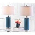 Safavieh Leather 25-inch H Column Table Lamp - Set of 2 - Light Blue (LIT4144B-SET2)