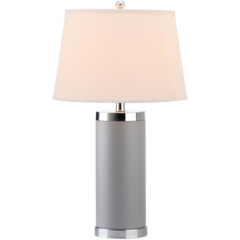 Safavieh Leather 25-inch H Column Table Lamp - Set of 2 - Grey (LIT4144C-SET2)