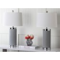 Safavieh Leather 25-inch H Column Table Lamp - Set of 2 - Grey (LIT4144C-SET2)