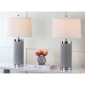 Safavieh Leather 25-inch H Column Table Lamp - Set of 2 - Grey (LIT4144C-SET2)