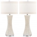 Safavieh Shelley 30-inch H Concave Table Lamp Set of 2 - White/Off-White (LIT4146A-SET2)