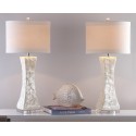 Safavieh Shelley 30-inch H Concave Table Lamp Set of 2 - White/Off-White (LIT4146A-SET2)