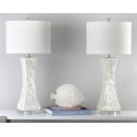 Safavieh Shelley 30-inch H Concave Table Lamp Set of 2 - White/Off-White (LIT4146A-SET2)