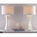 Safavieh Shelley 30-inch H Concave Table Lamp Set of 2 - White/Off-White (LIT4146A-SET2)