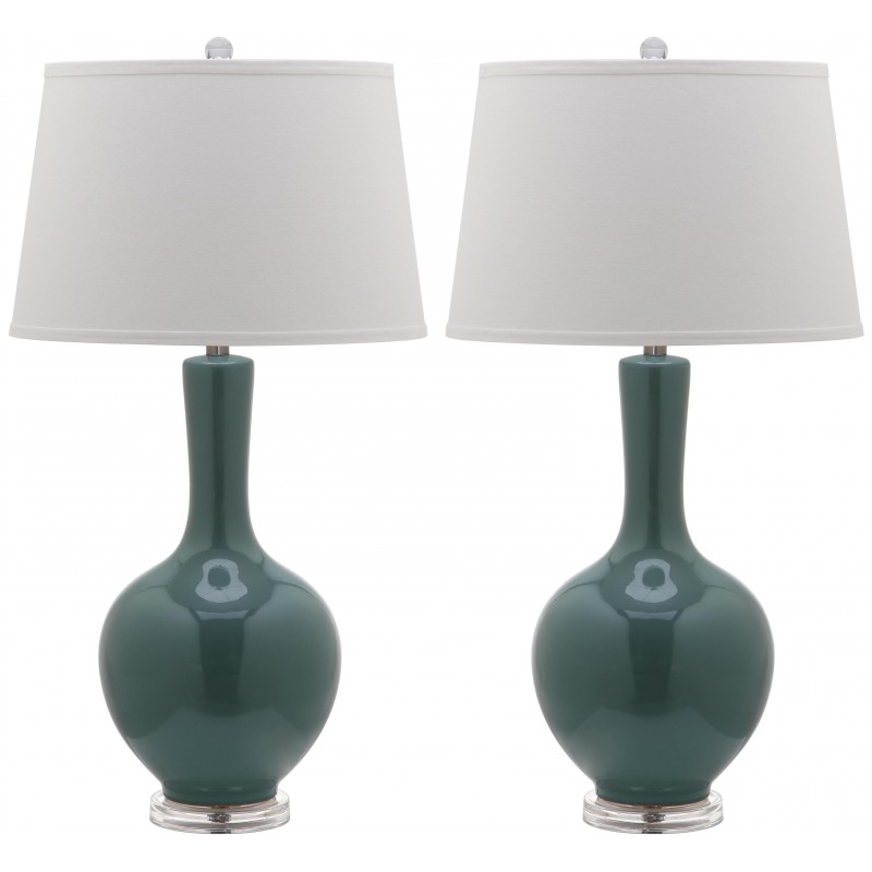 Safavieh Blanche 32-inch H Gourd Lamp - Set of 2 - Teal/Off-white (LIT4148C-SET2)